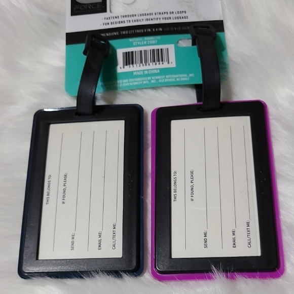 New G/FORCE Purple Queen and Blue King Luggage/Airport Tags - 2 Pack - Picture 2 of 2